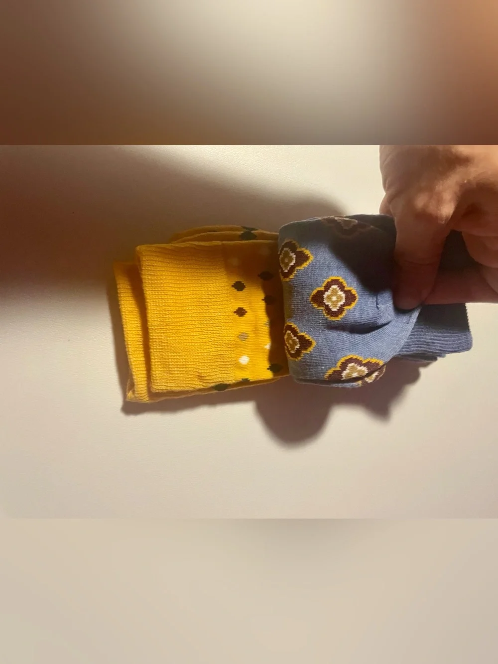 NWT Goodfellow & Co Men’s 2Pack Novelty Crew Socks Blue Medallion Gold Size 7-12
